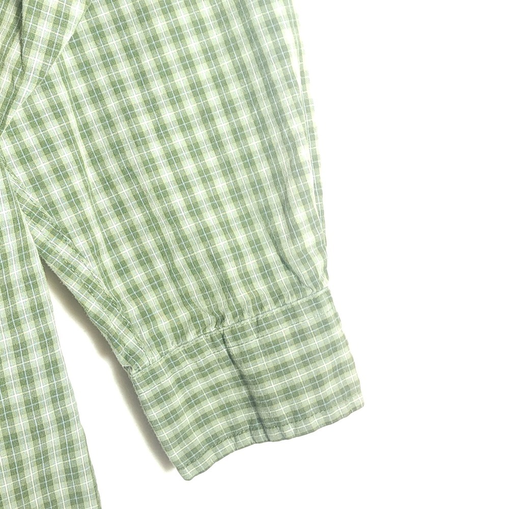 American Eagle Outfitters Shirt Mens Large Green Check Long Sleeve Button Up - Picture 6 of 9